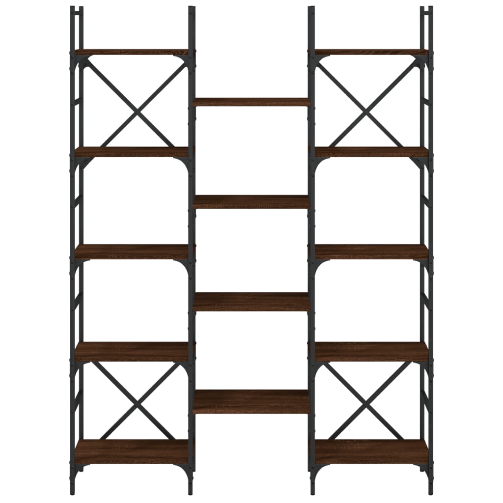 Bookshelf Brown Oak 127.5x28.5x172.5 cm Engineered Wood