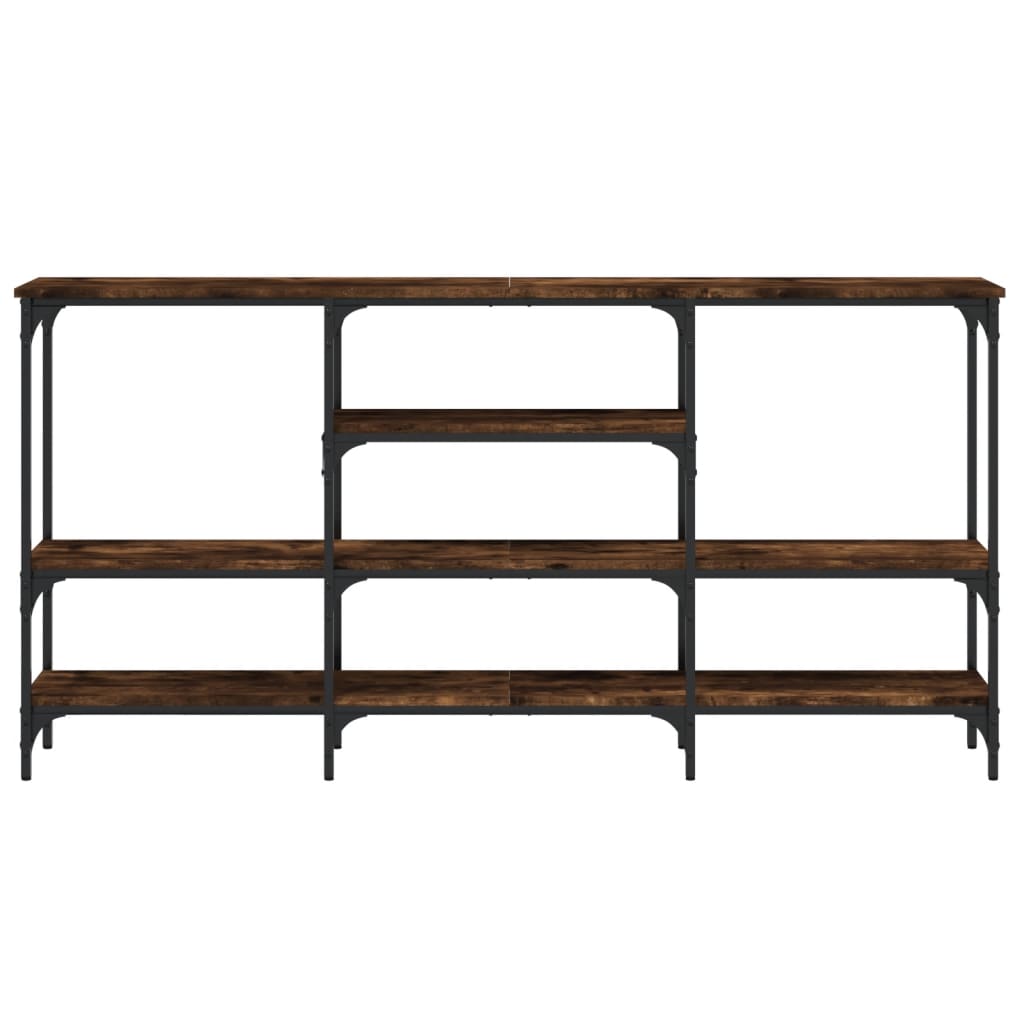 Console Table Smoked Oak 160x29x80 cm Engineered Wood