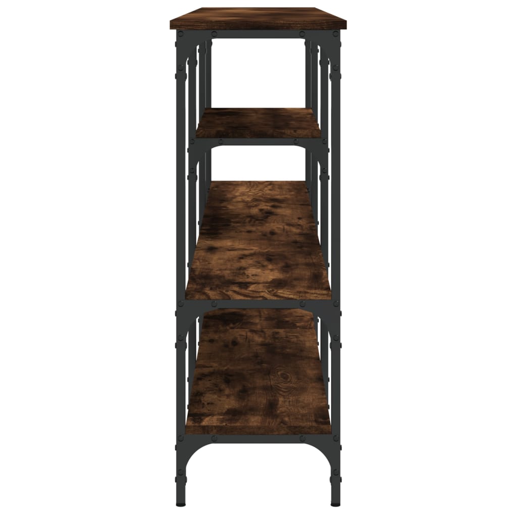 Console Table Smoked Oak 160x29x80 cm Engineered Wood