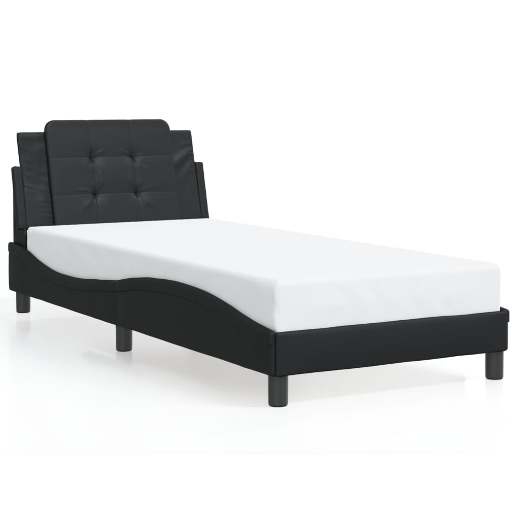 Bed Frame without Mattress "Zadar" Black 80x200 cm Faux Leather
