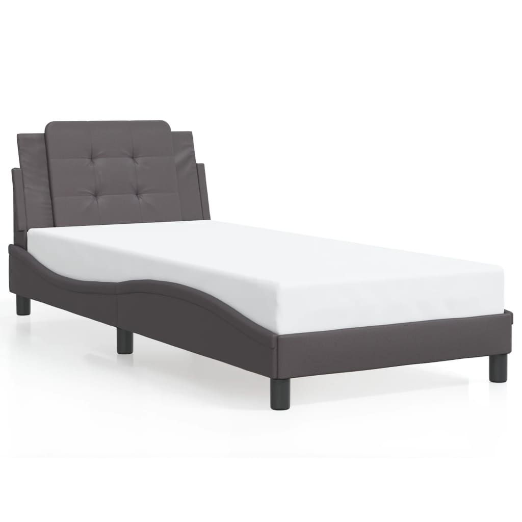 Bed Frame without Mattress "Zadar" Grey 80x200 cm Faux Leather