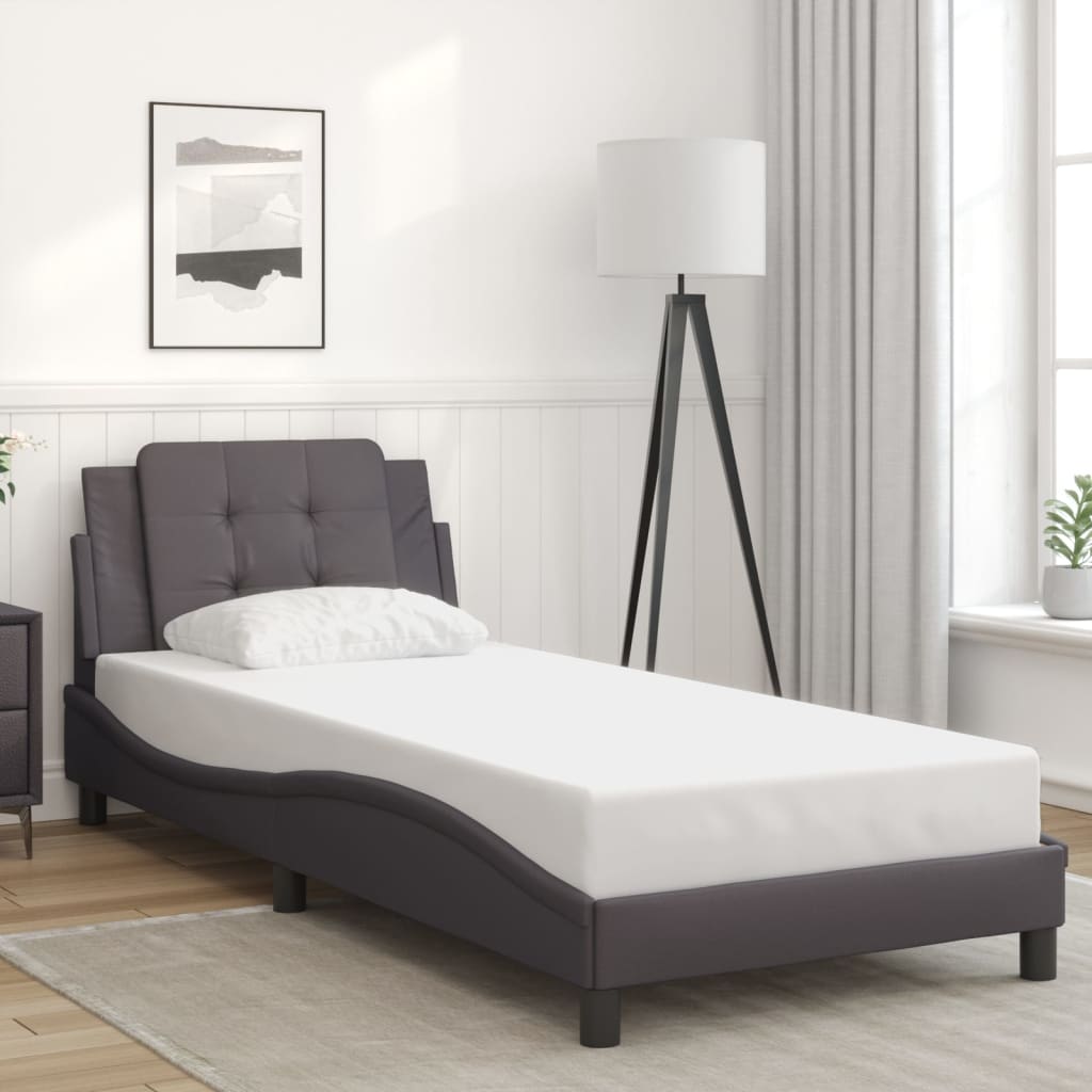 Bed Frame without Mattress "Zadar" Grey 80x200 cm Faux Leather