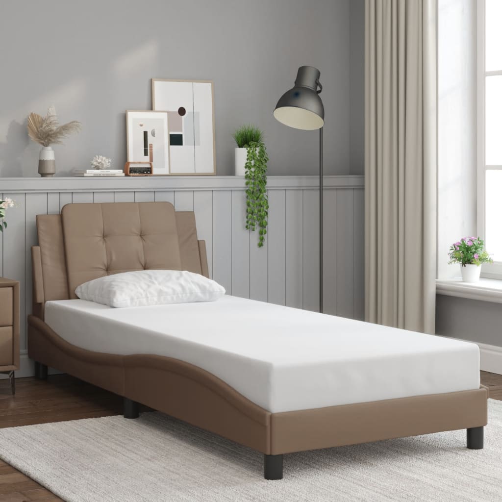 Bed Frame without Mattress "Zadar" Cappuccino 80x200 cm Faux Leather