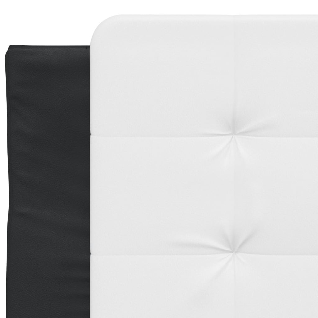 Bed Frame without Mattress "Zadar" Black and White 80x200 cm Faux Leather