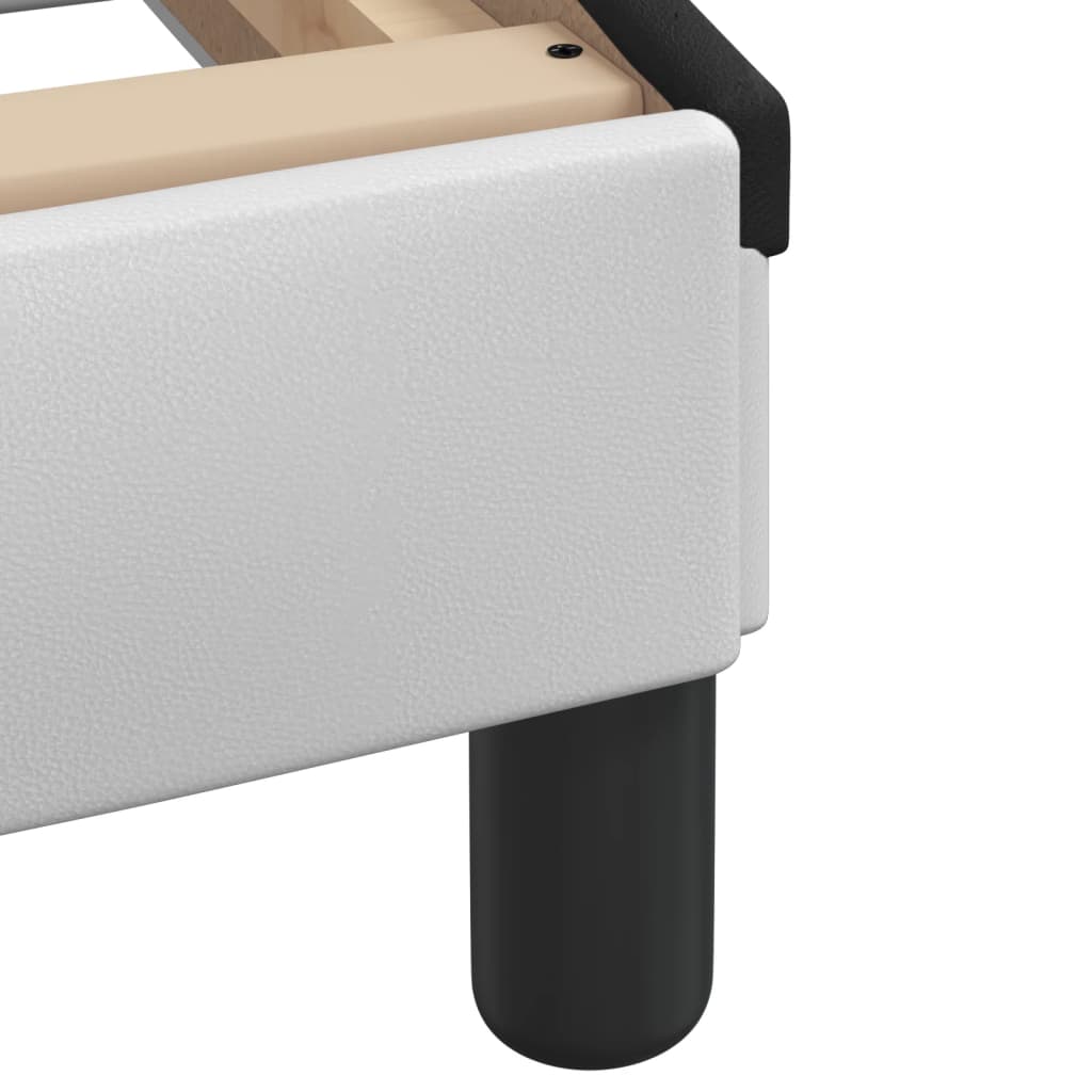 Bed Frame without Mattress "Zadar" White and Black 80x200 cm Faux Leather