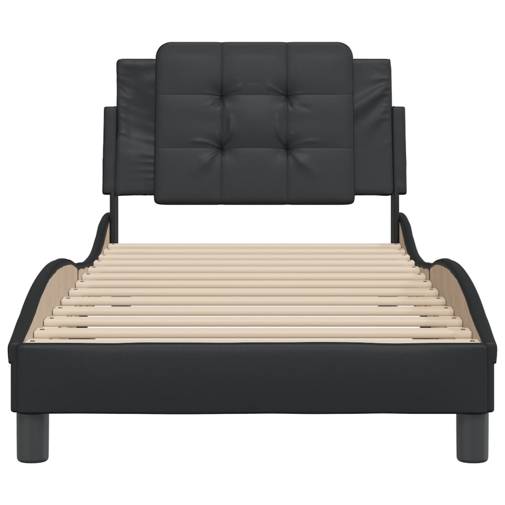 Bed Frame without Mattress "Zadar" Black 90x200 cm Faux Leather