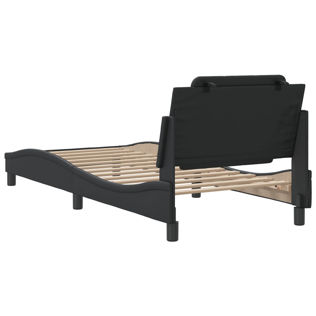 Bed Frame without Mattress "Zadar" Black 90x200 cm Faux Leather