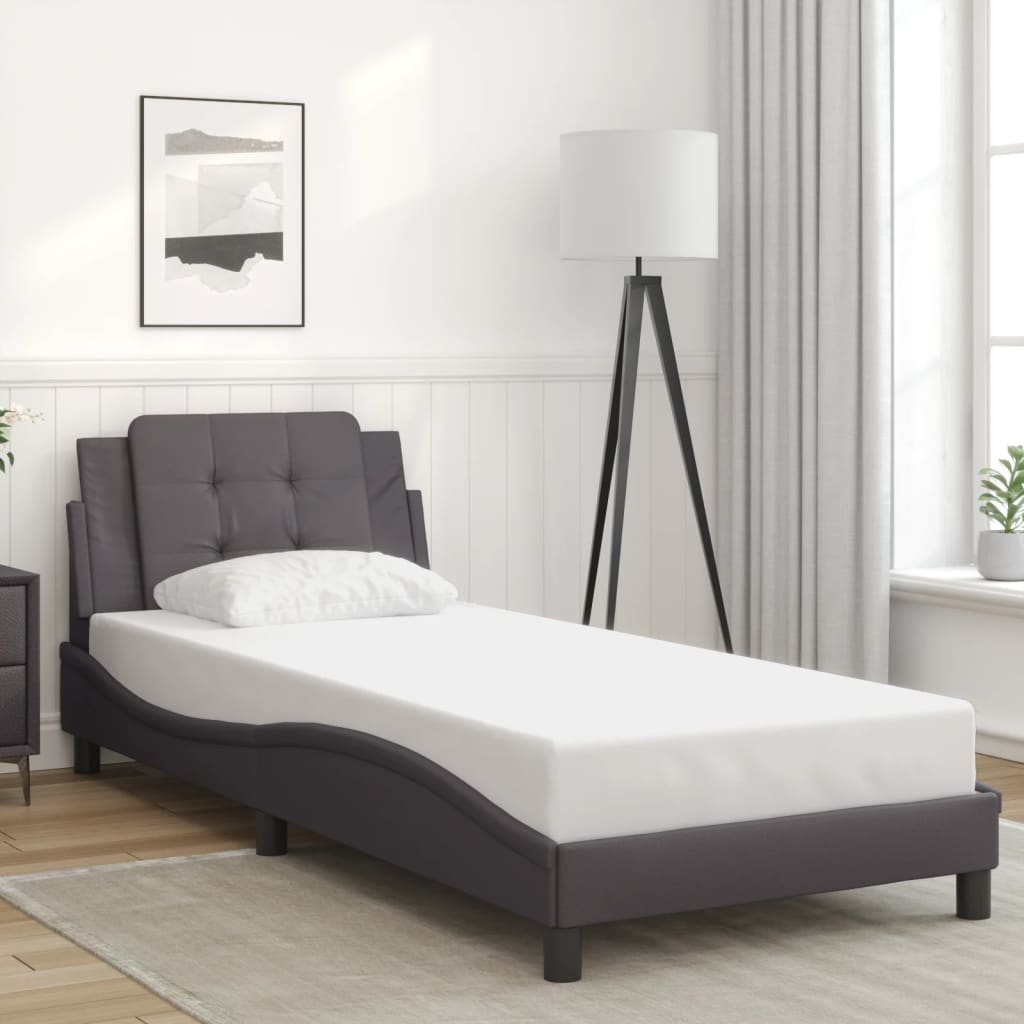 Bed Frame without Mattress "Zadar" Grey 90x200 cm Faux Leather