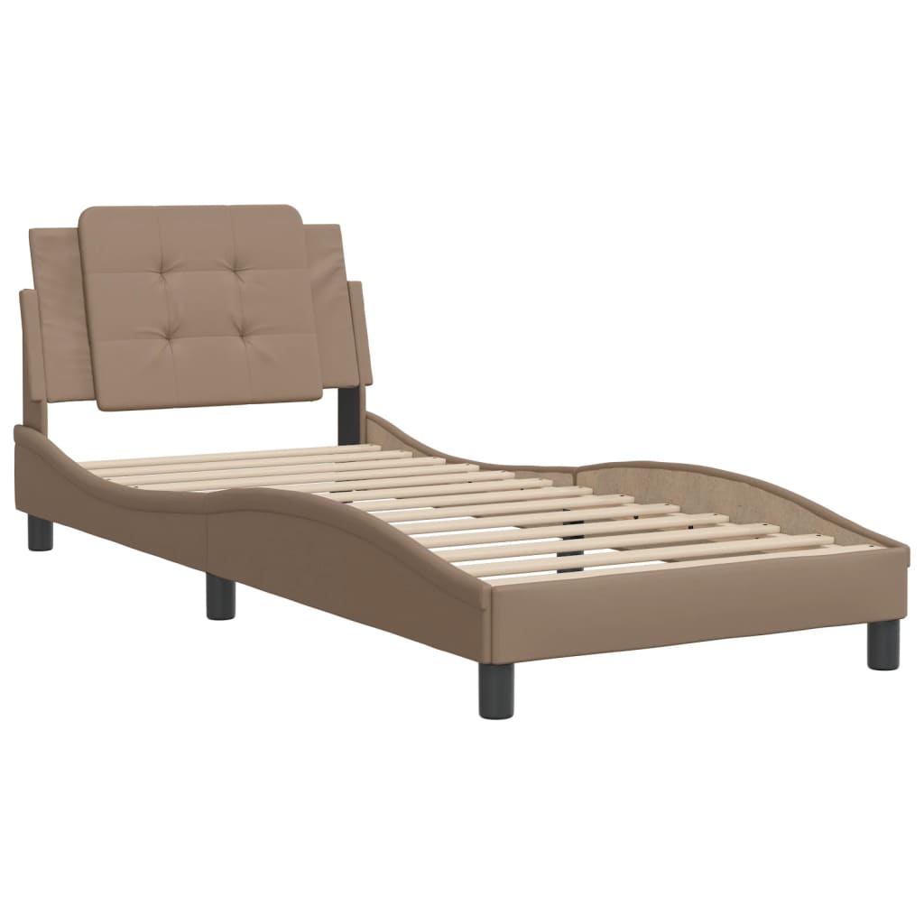Bed Frame without Mattress "Zadar" Cappuccino 90x200 cm Faux Leather