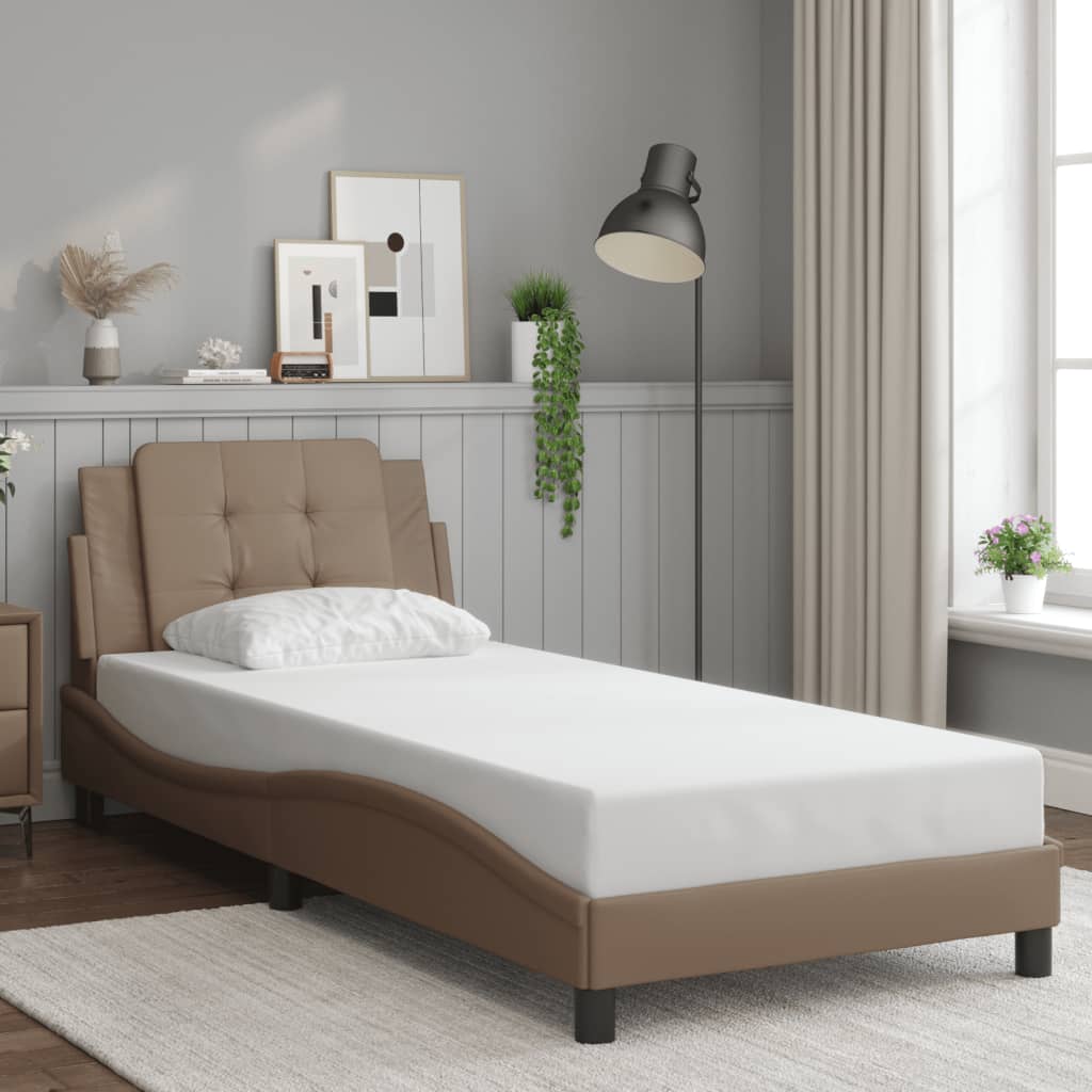 Bed Frame without Mattress "Zadar" Cappuccino 90x200 cm Faux Leather