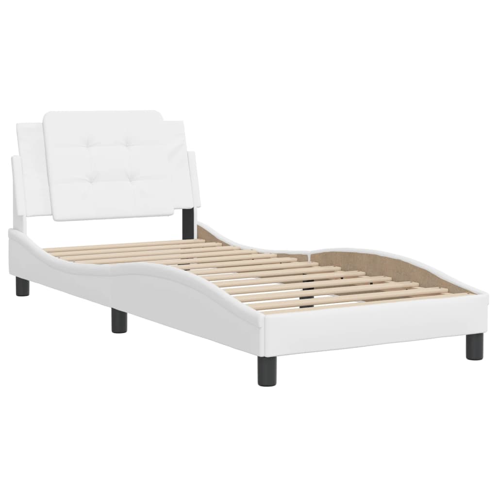 Bed Frame without Mattress "Zadar" White 100x200 cm Faux Leather