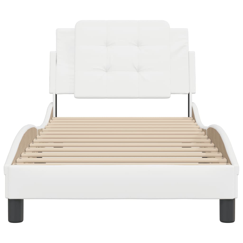 Bed Frame without Mattress "Zadar" White 100x200 cm Faux Leather