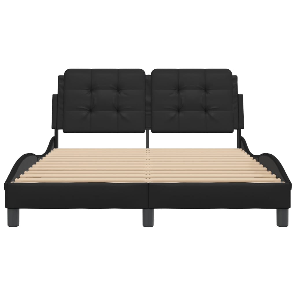 Bed Frame without Mattress "Zadar" Black 120x200 cm Faux Leather