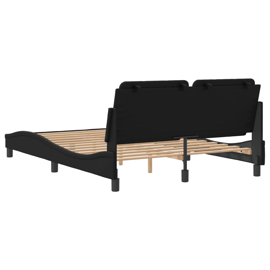 Bed Frame without Mattress "Zadar" Black 120x200 cm Faux Leather