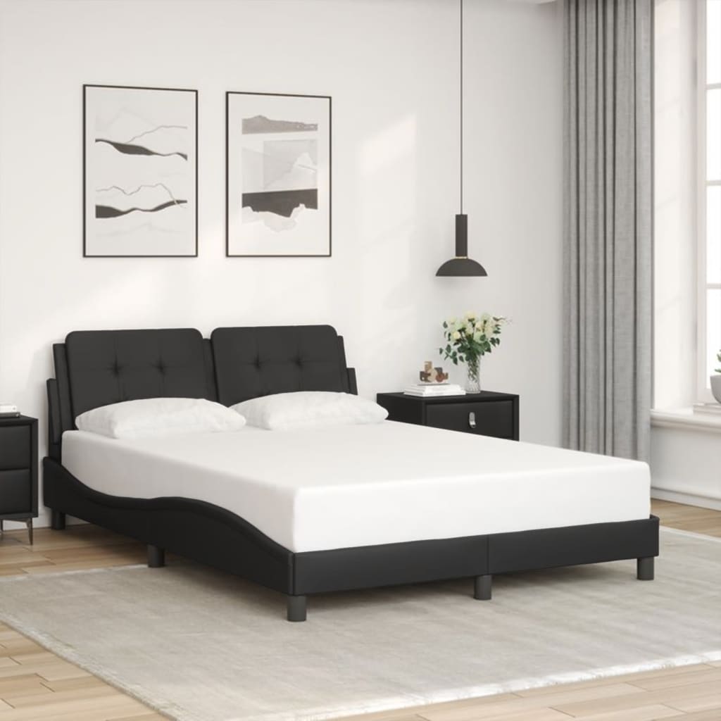 Bed Frame without Mattress "Zadar" Black 120x200 cm Faux Leather
