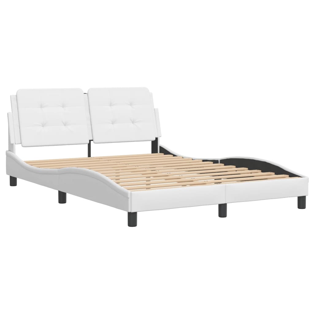 Bed Frame without Mattress "Zadar" White 120x200 cm Faux Leather