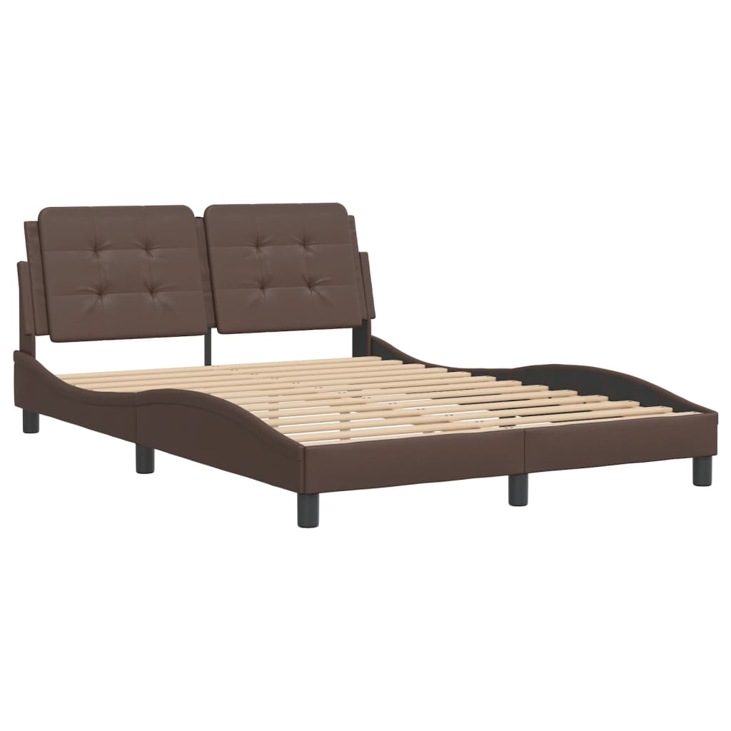 Bed Frame without Mattress "Zadar" Brown 120x200 cm Faux Leather