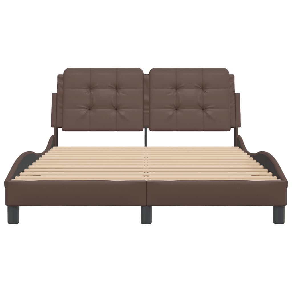 Bed Frame without Mattress "Zadar" Brown 120x200 cm Faux Leather