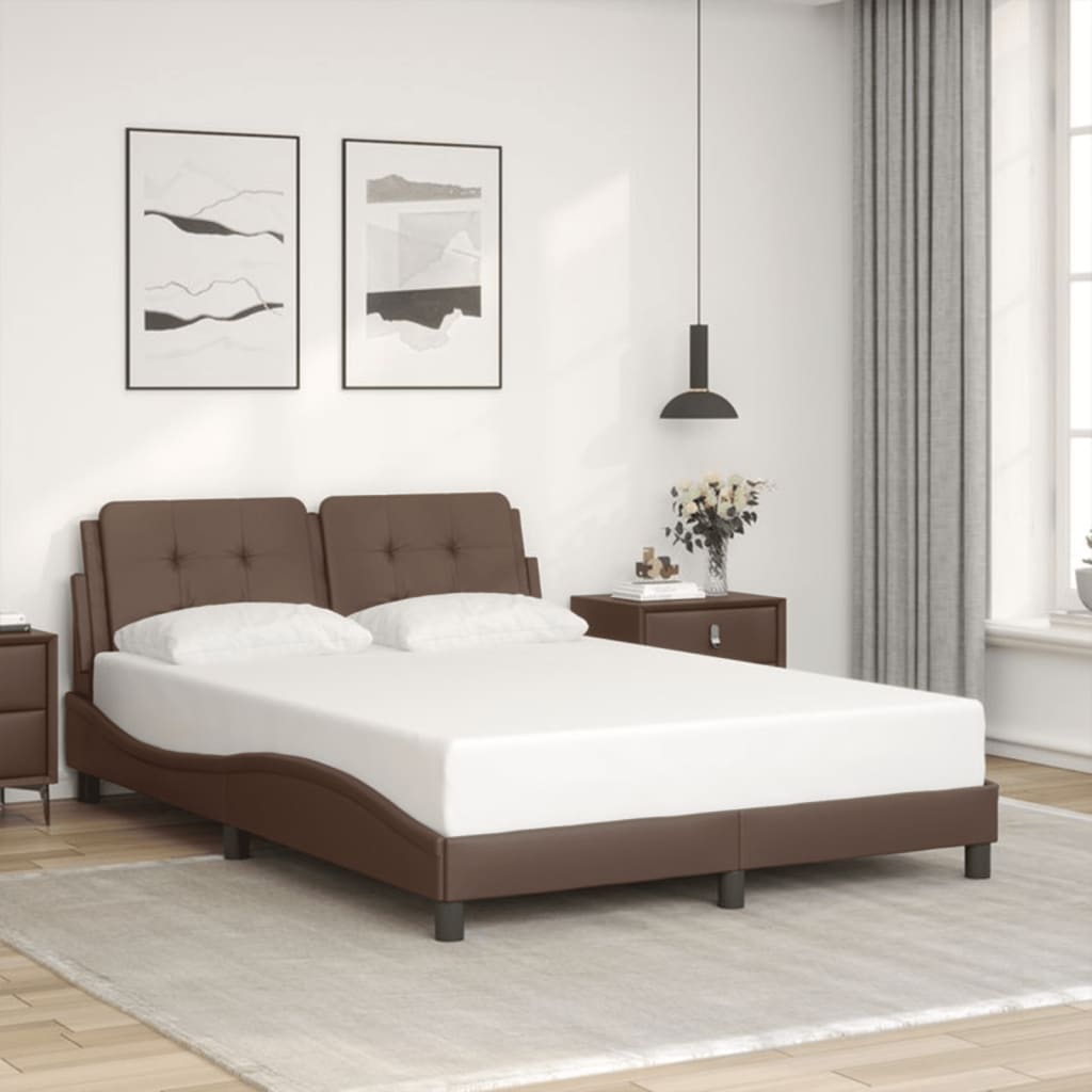 Bed Frame without Mattress "Zadar" Brown 120x200 cm Faux Leather