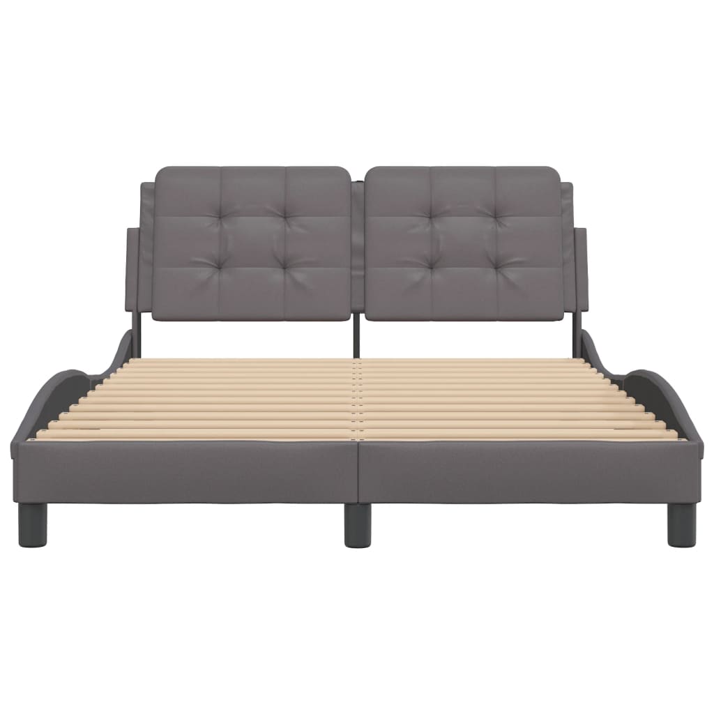 Bed Frame without Mattress "Zadar" Grey 120x200 cm Faux Leather