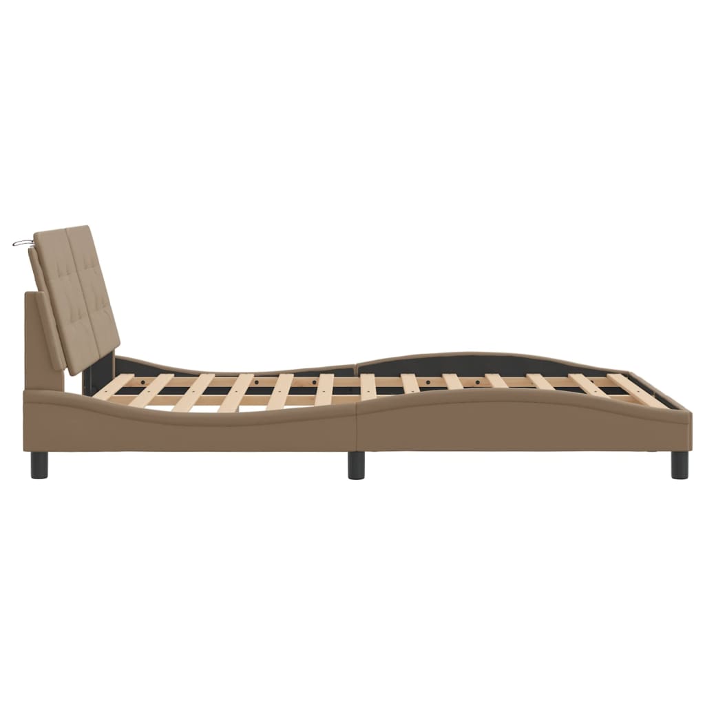 Bed Frame without Mattress "Zadar" Cappuccino 120x200 cm Faux Leather