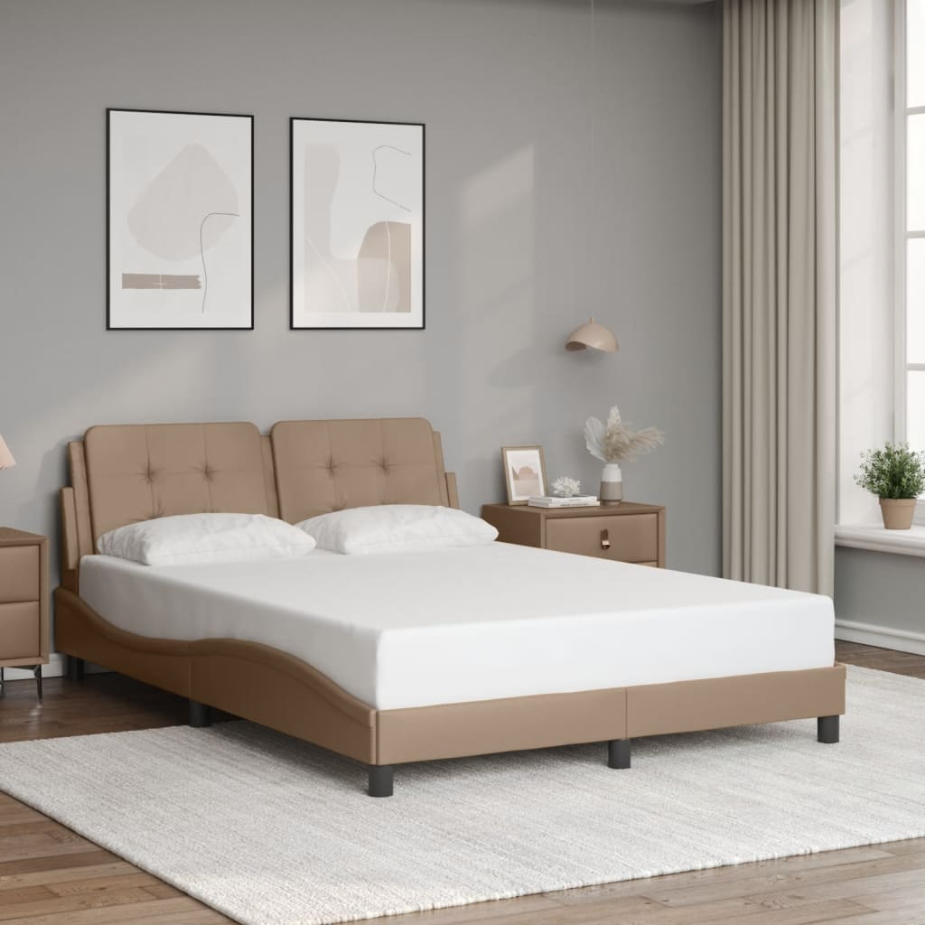 Bed Frame without Mattress "Zadar" Cappuccino 120x200 cm Faux Leather