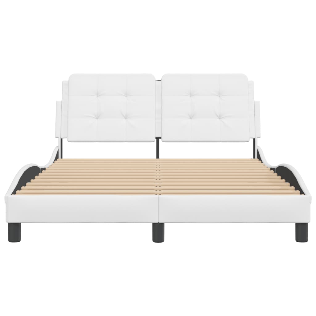Bed Frame without Mattress "Zadar" White 140x190 cm Faux Leather