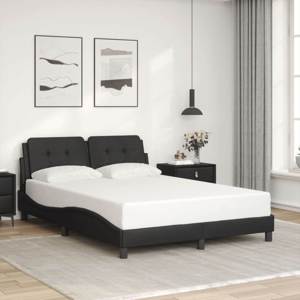 Bed Frame without Mattress "Zadar" Black 140x200 cm Faux Leather