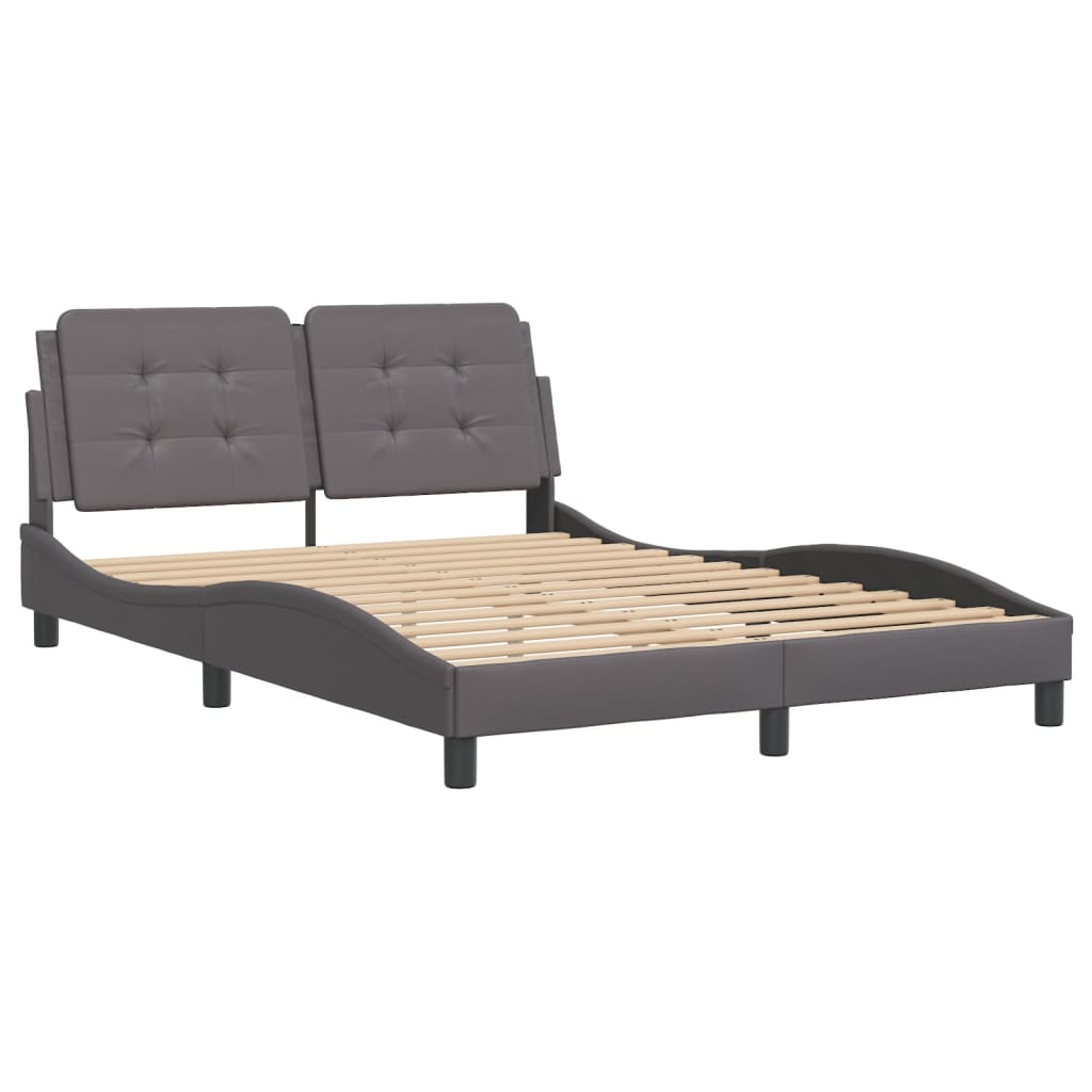 Bed Frame without Mattress "Zadar" Grey 140x200 cm Faux Leather