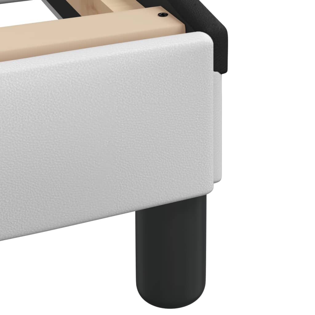 Bed Frame without Mattress "Zadar" White and Black 140x200 cm Faux Leather