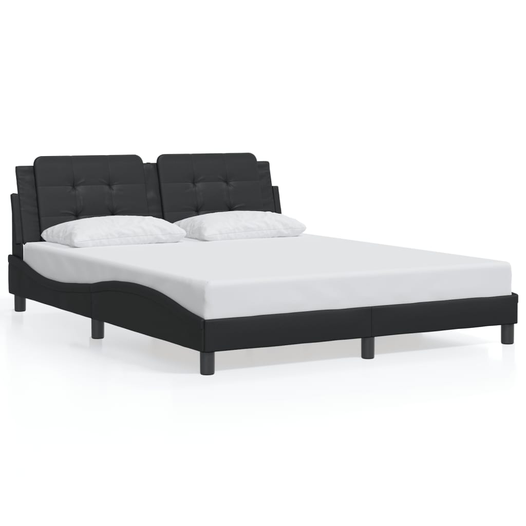Bed Frame without Mattress "Zadar" Black 160x200 cm Faux Leather