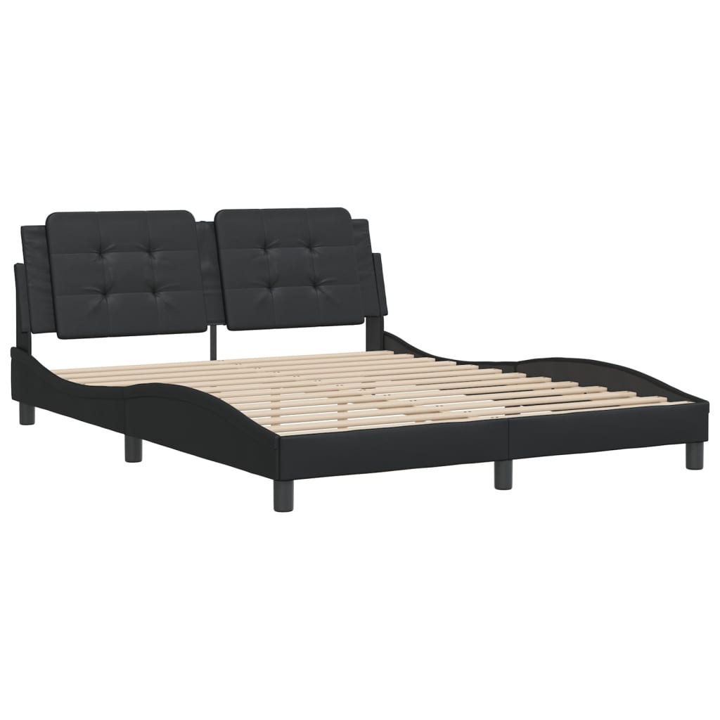 Bed Frame without Mattress "Zadar" Black 160x200 cm Faux Leather