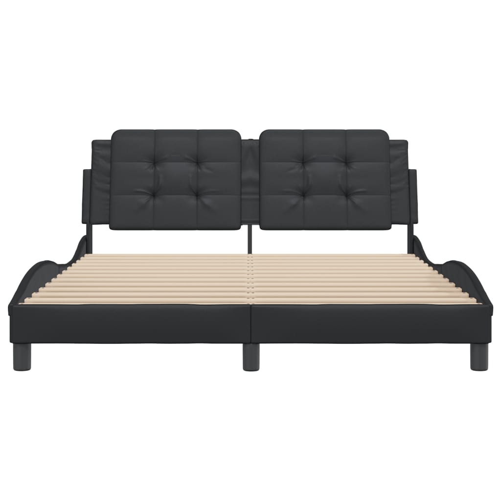 Bed Frame without Mattress "Zadar" Black 160x200 cm Faux Leather