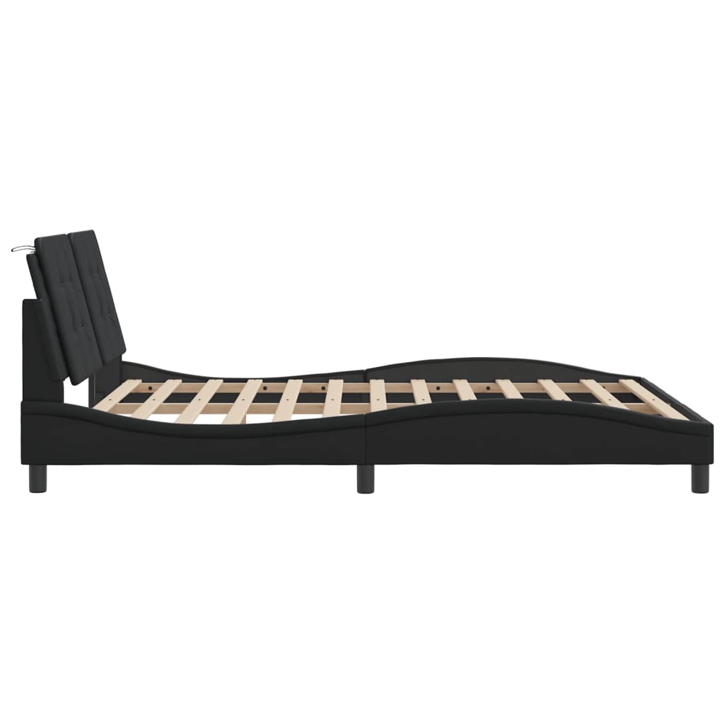 Bed Frame without Mattress "Zadar" Black 160x200 cm Faux Leather
