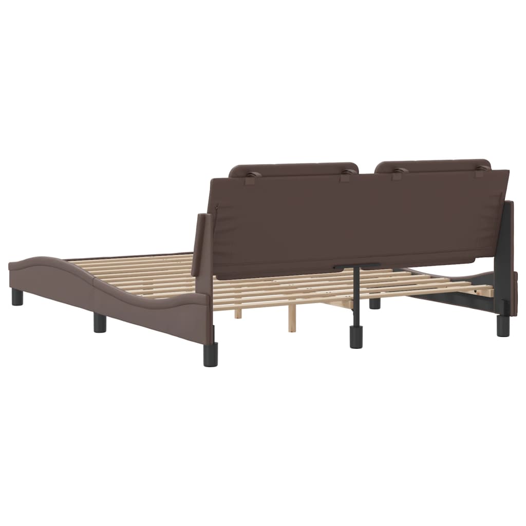 Bed Frame without Mattress "Zadar" Brown 160x200 cm Faux Leather