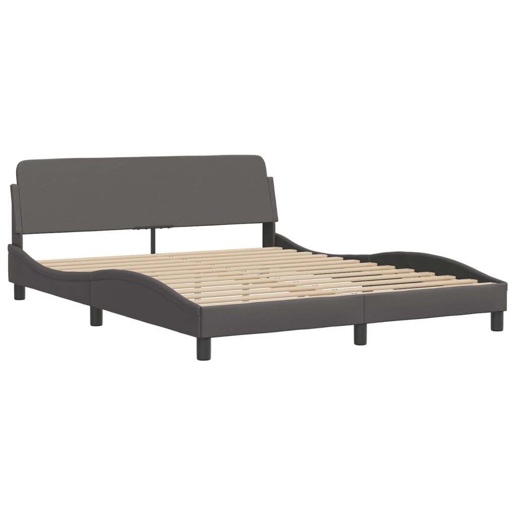 Bed Frame without Mattress "Zadar" Grey 160x200 cm Faux Leather