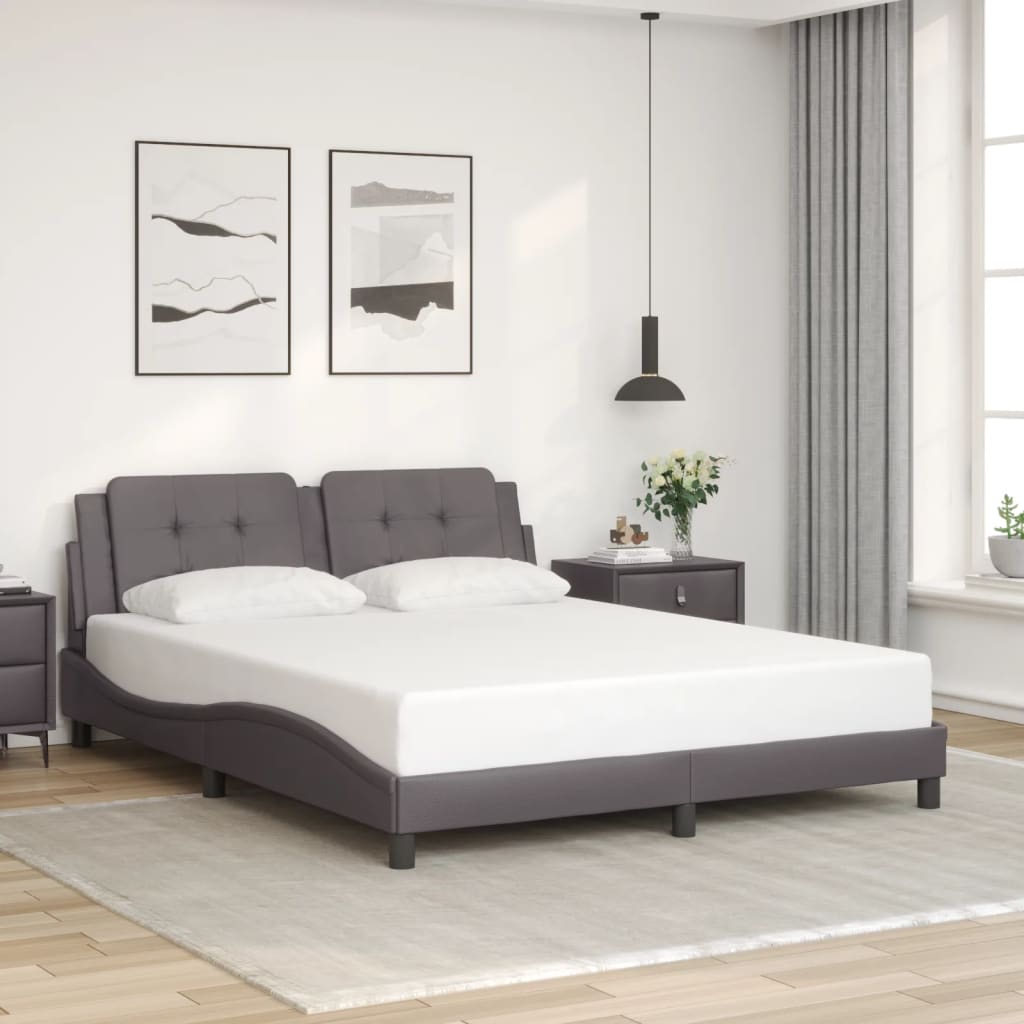 Bed Frame without Mattress "Zadar" Grey 160x200 cm Faux Leather