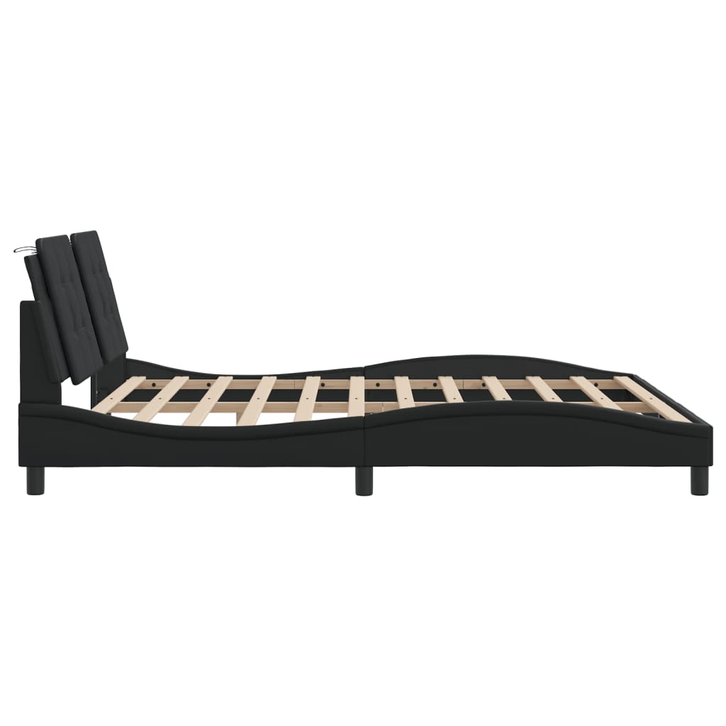 Bed Frame without Mattress "Zadar" Black 180x200 cm Super King Faux Leather