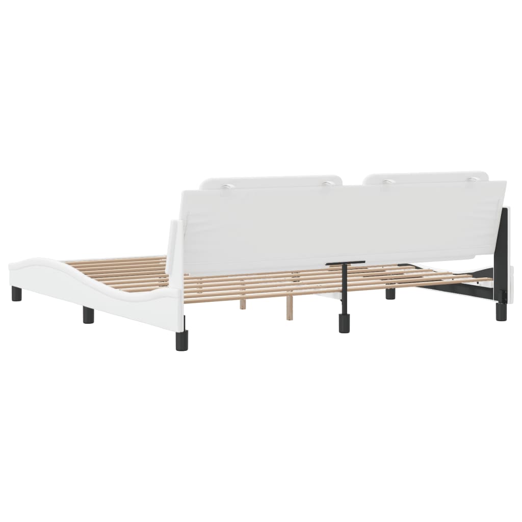 Bed Frame without Mattress "Zadar" White 200x200 cm Faux Leather