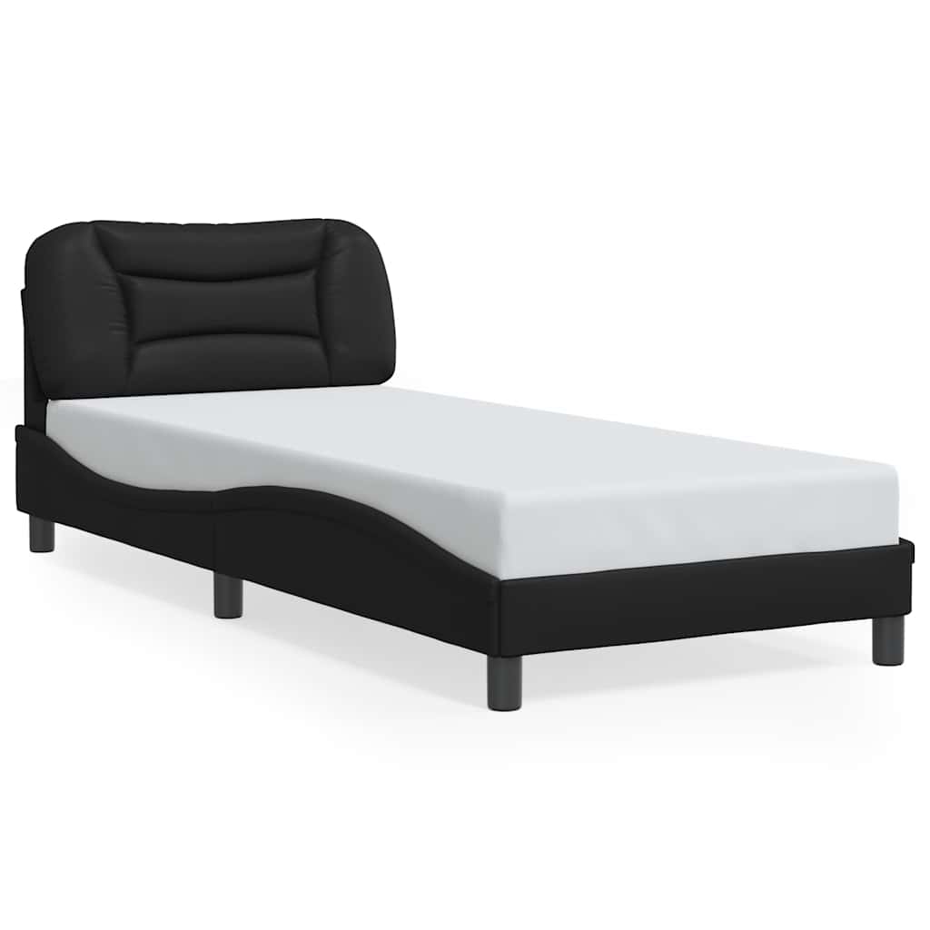 Bed Frame with LED without Mattress "Hvar" Black 80x200 cm