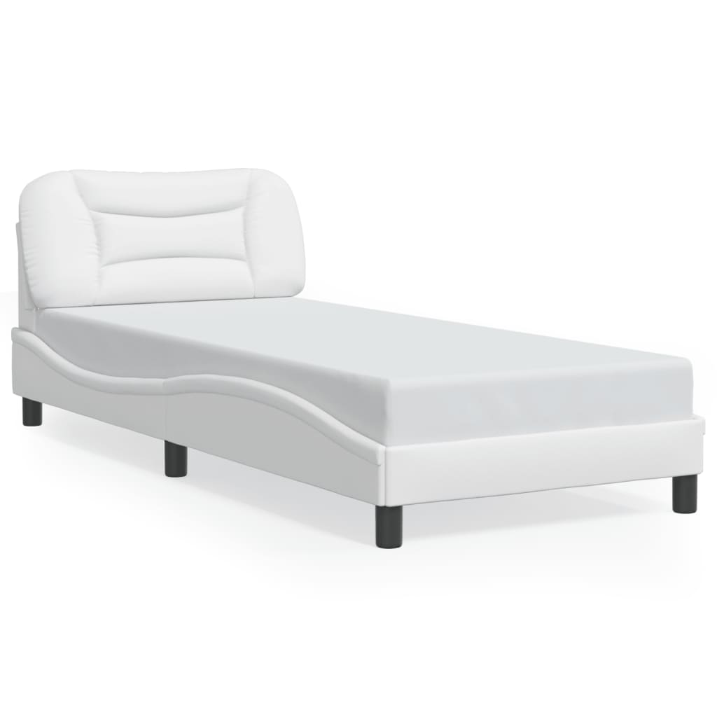 Bed Frame with LED without Mattress "Hvar" White 90x200 cm