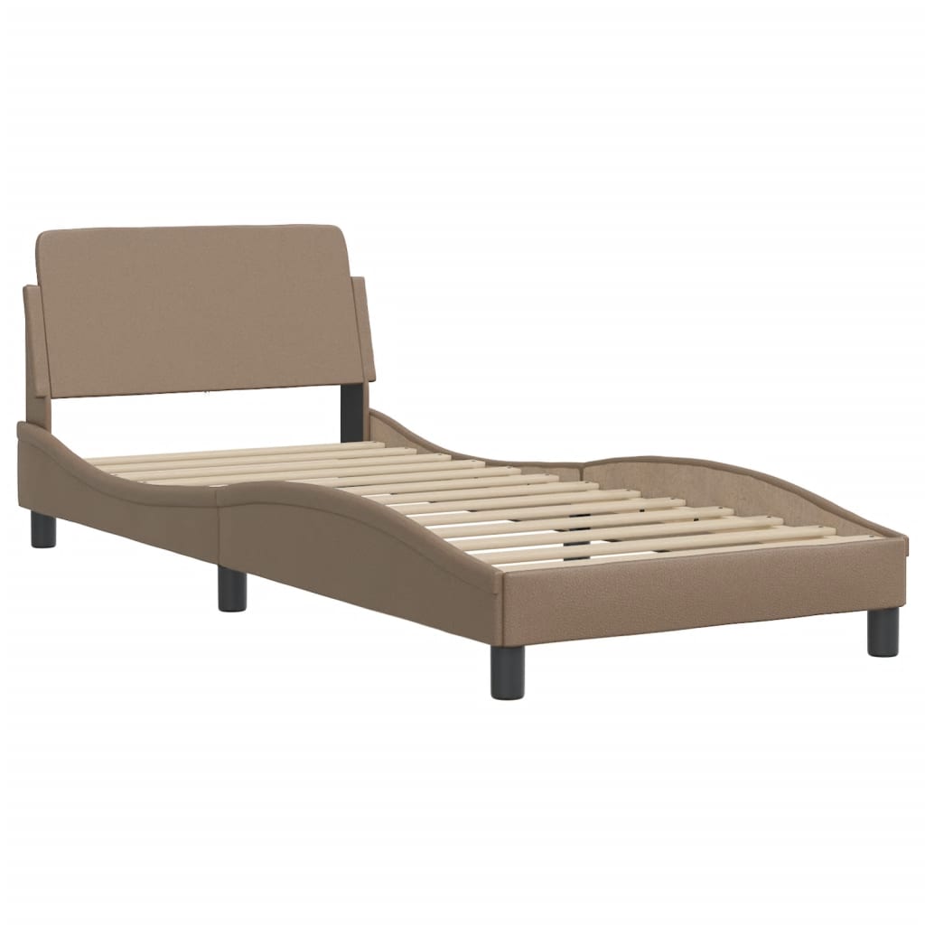 Bed Frame with LED without Mattress "Hvar" Cappuccino 90x200 cm