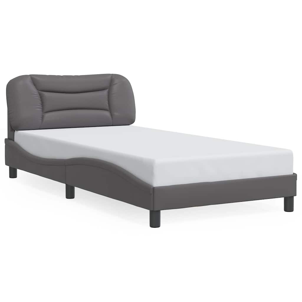 Bed Frame with LED without Mattress "Hvar" Grey 100x200 cm