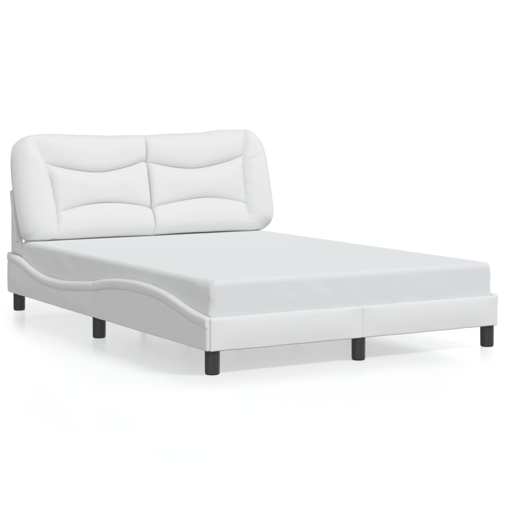 Bed Frame with LED without Mattress "Hvar" White 120x200 cm