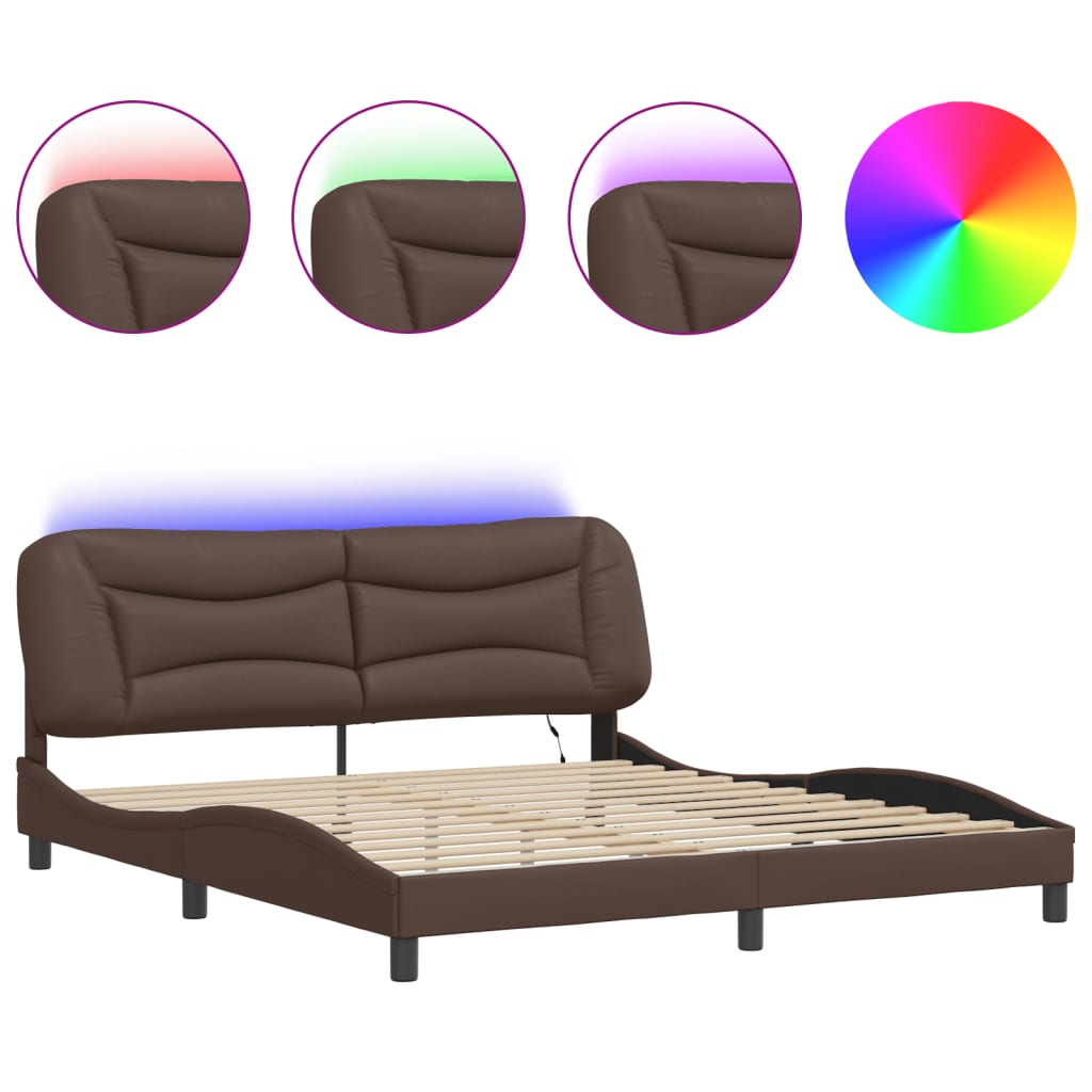 Bed Frame with LED without Mattress 