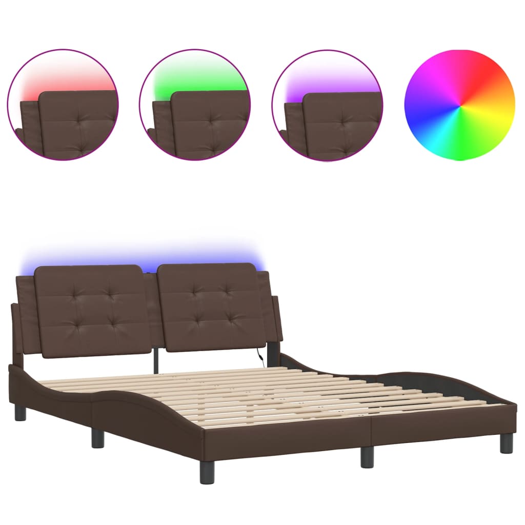 Bed Frame with LED without Mattress 