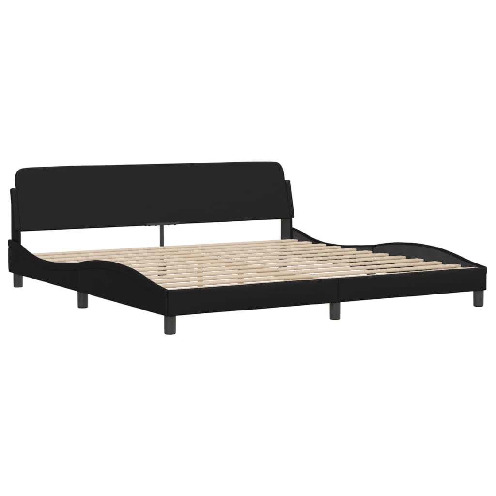 Bed Frame with LED without Mattress "Zadar" Black 200x200 cm