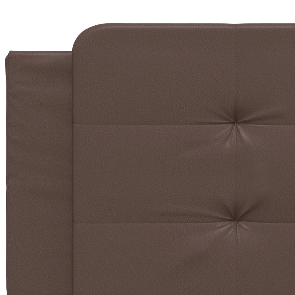 Bed Frame with LED without Mattress "Zadar" Brown 200x200 cm