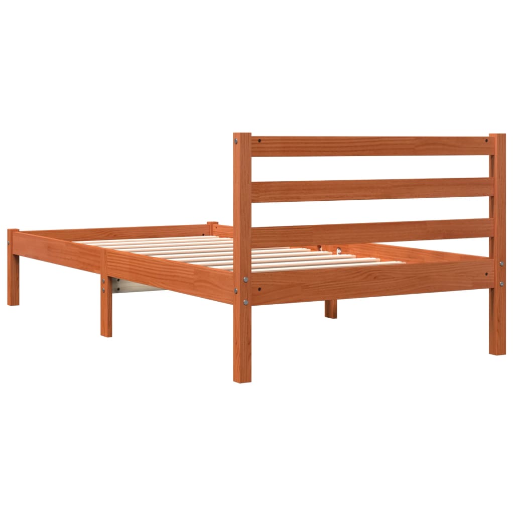 Bed Frame without Mattress Wax Brown 90x190 cm Single Solid Wood Pine