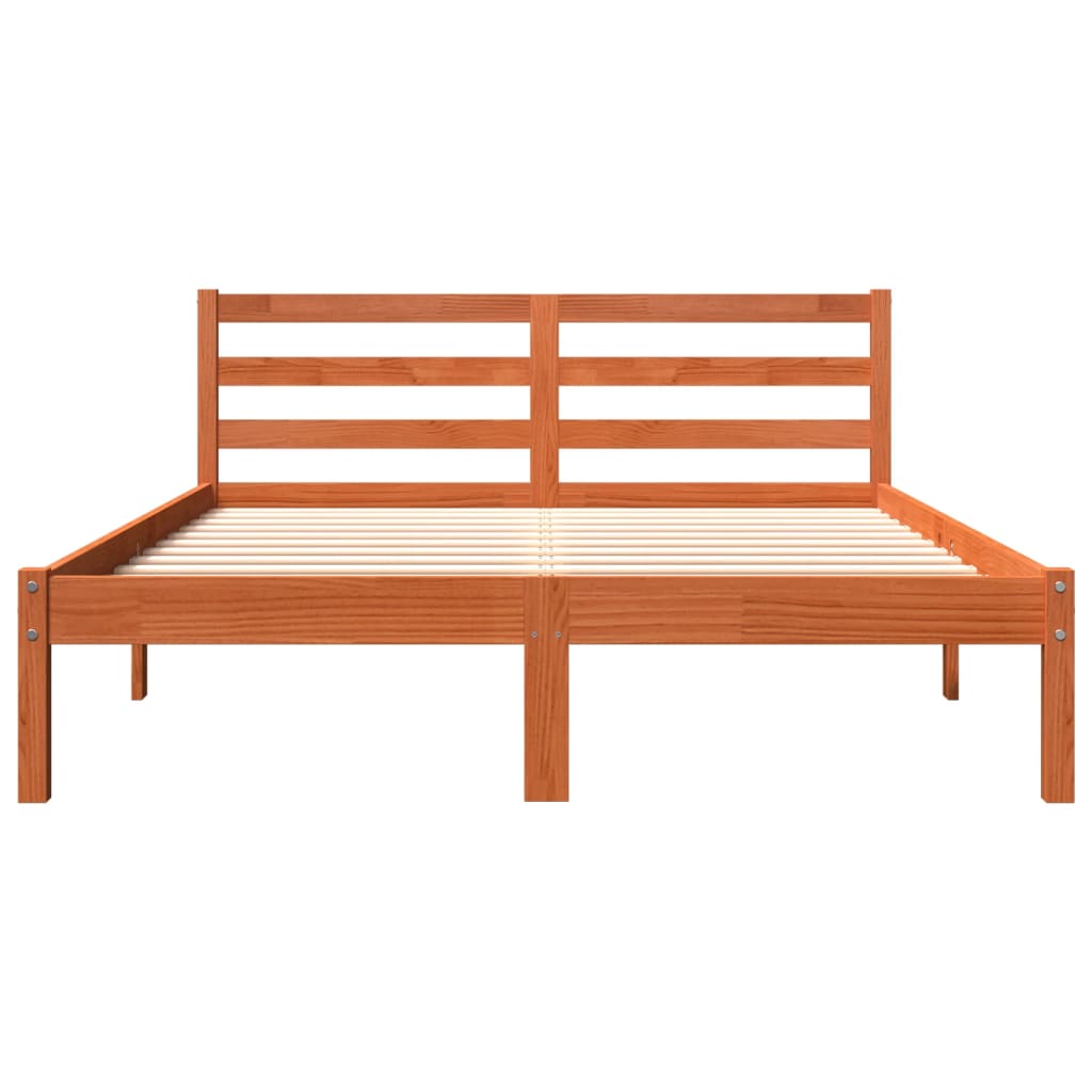 Bed Frame without Mattress Wax Brown 120x190 cm Small Double Solid Wood Pine